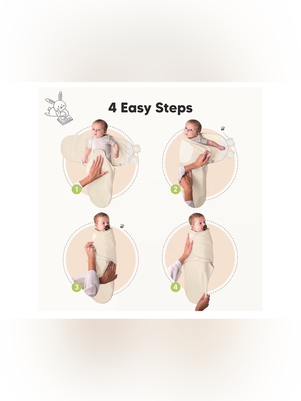 KeaBabies 3-Pack Organic Baby Swaddle Sleep Sacks 0-3 Months Bumble Bear - Picture 3 of 7